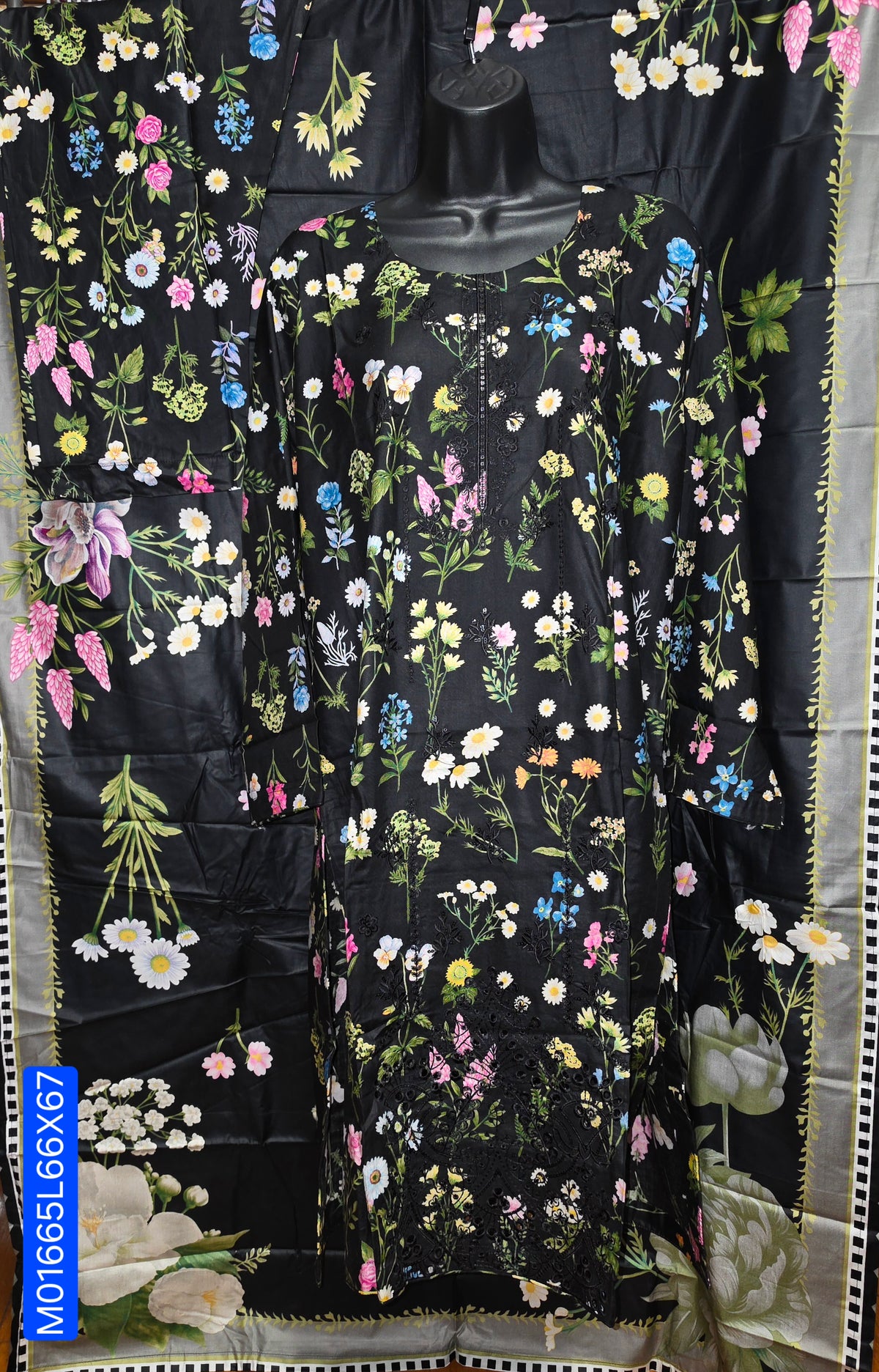 Linen Embroidered 3pc Suit