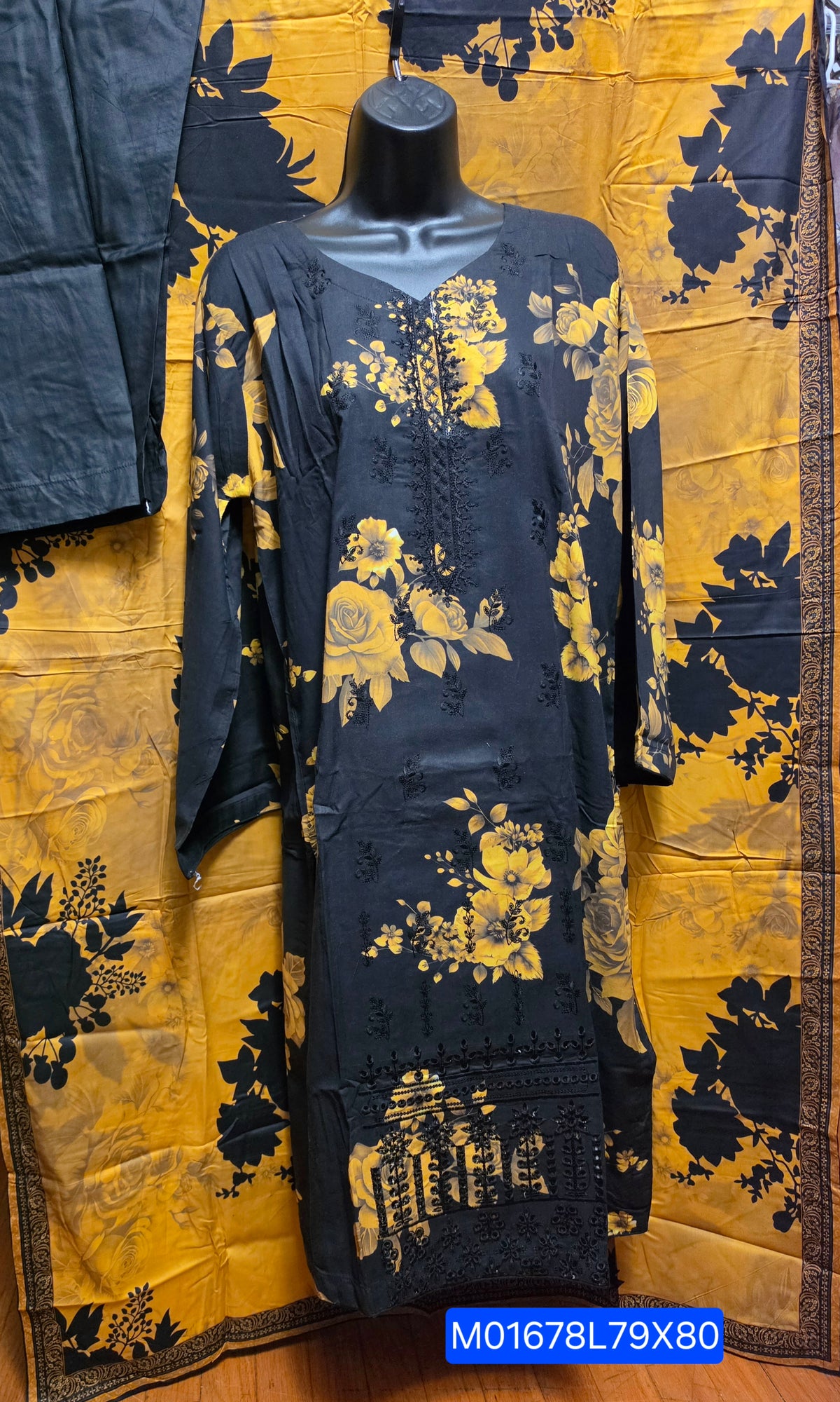 Linen Embroidered 3pc Suit