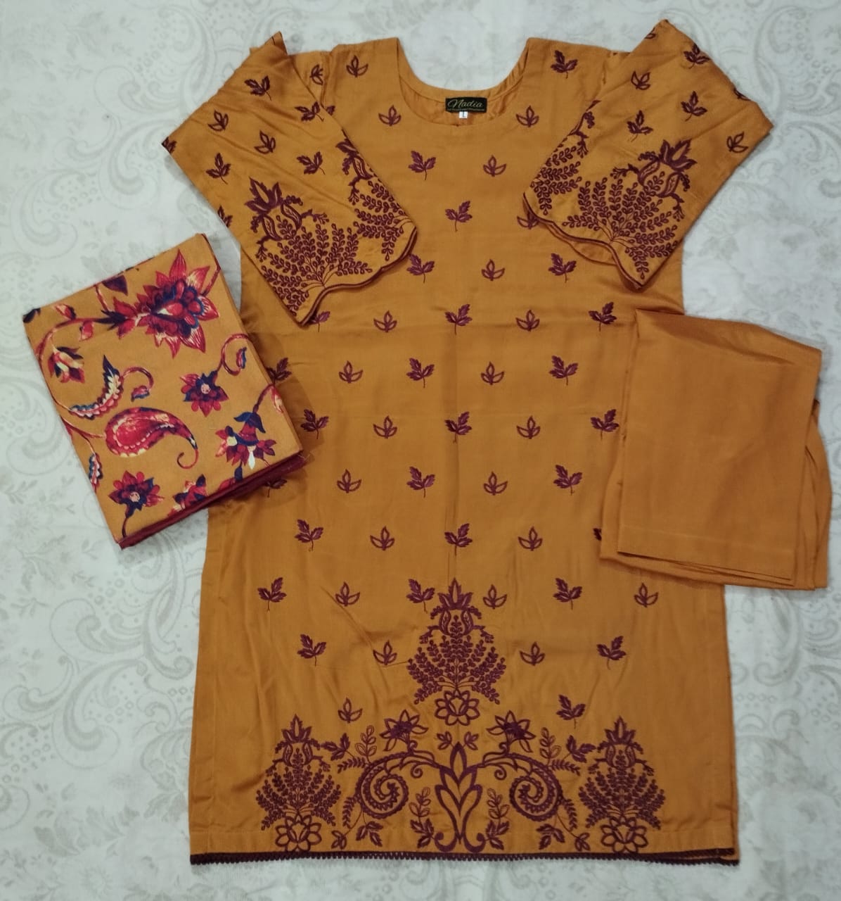 Twill Marina Embroidered Suit