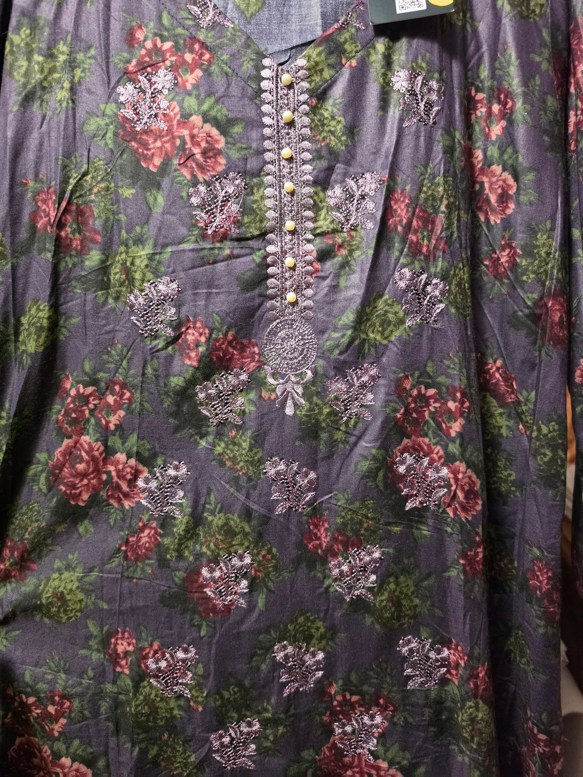 Linen Embroidered 3pc Suit