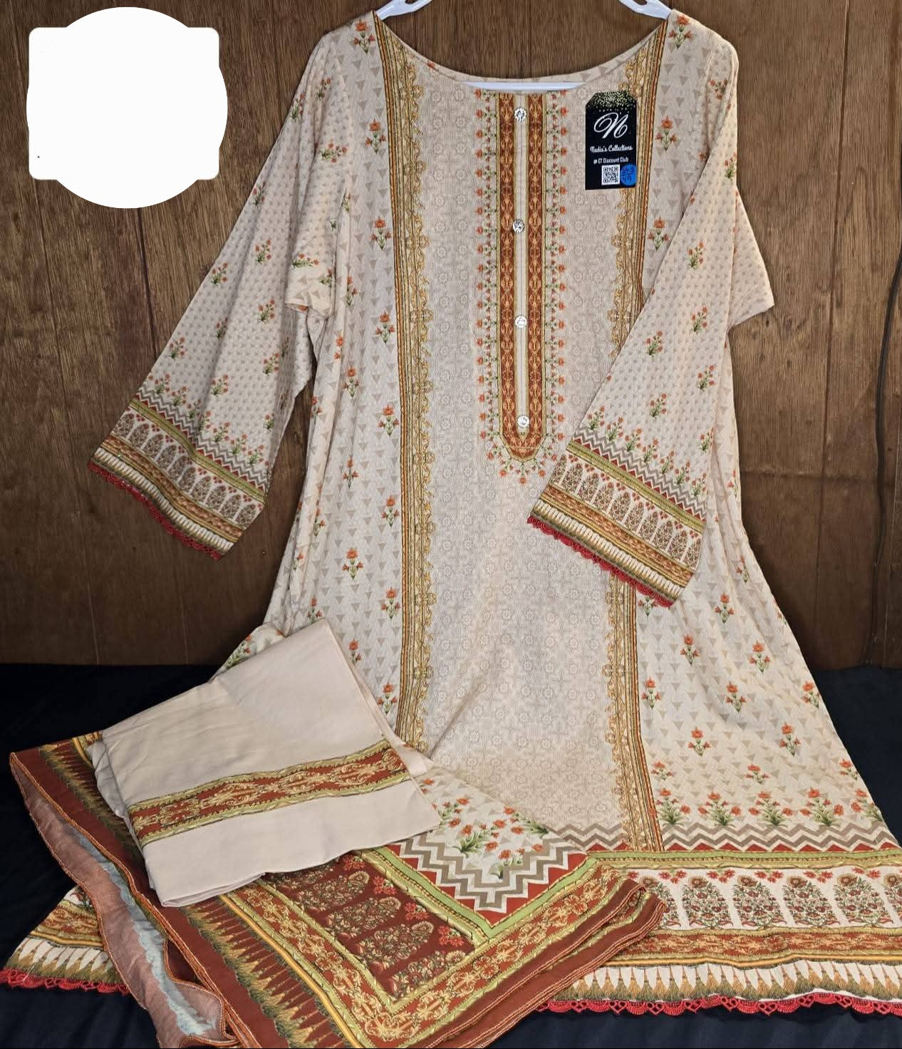 Self Jacquard Linen 3pc Suit