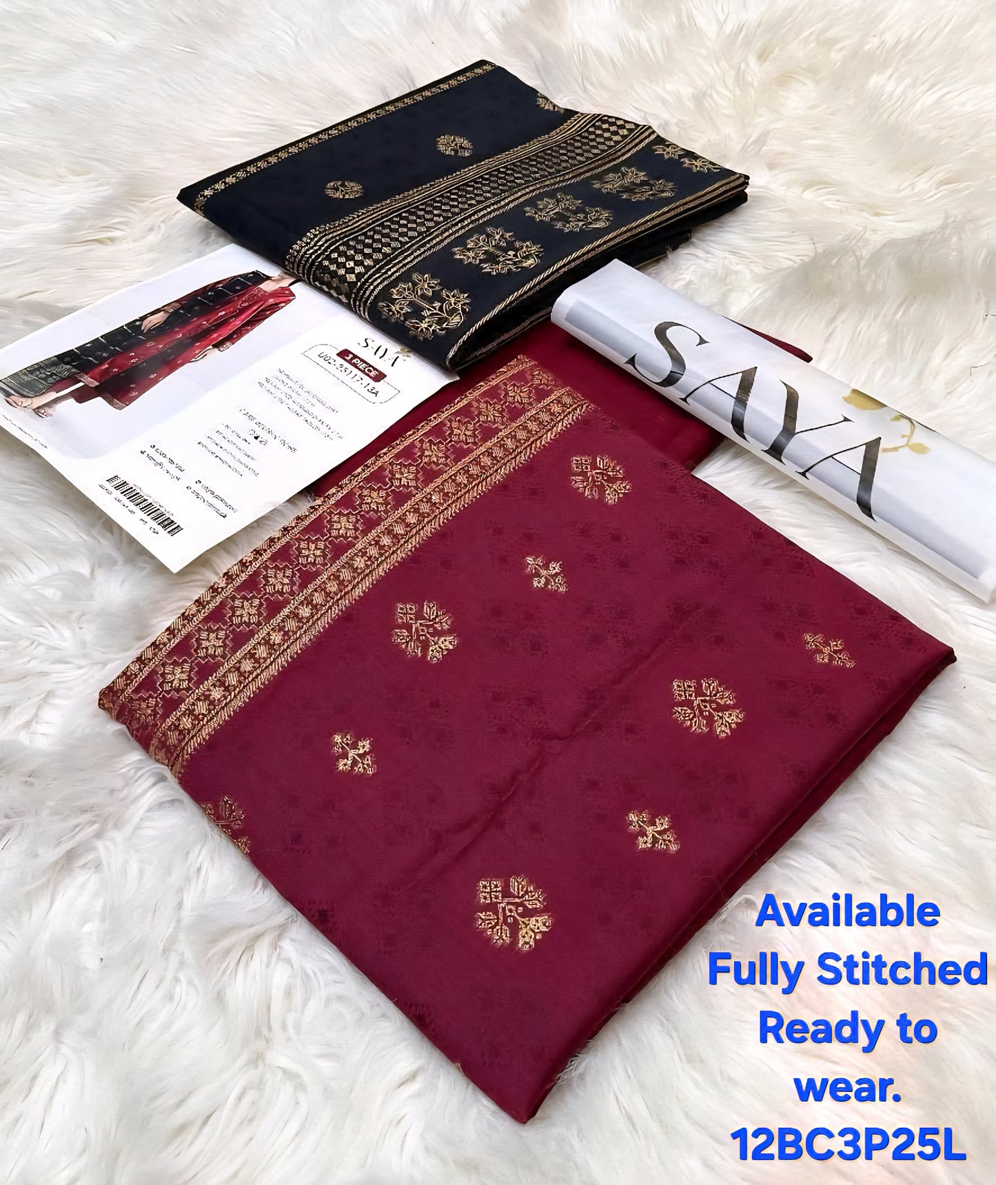 Saya Jacquard Cambric 3-Piece Suit