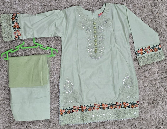 Girls Embroidered Suit