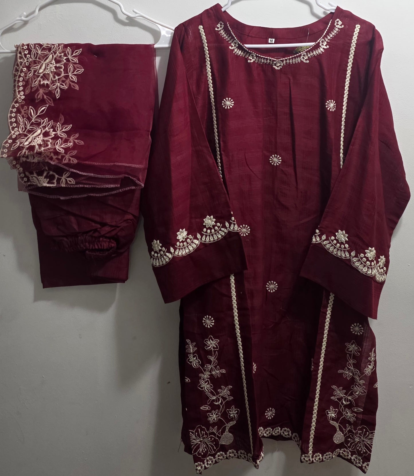 Farshi Shalwar Suit Embroidered Cotton 3pc