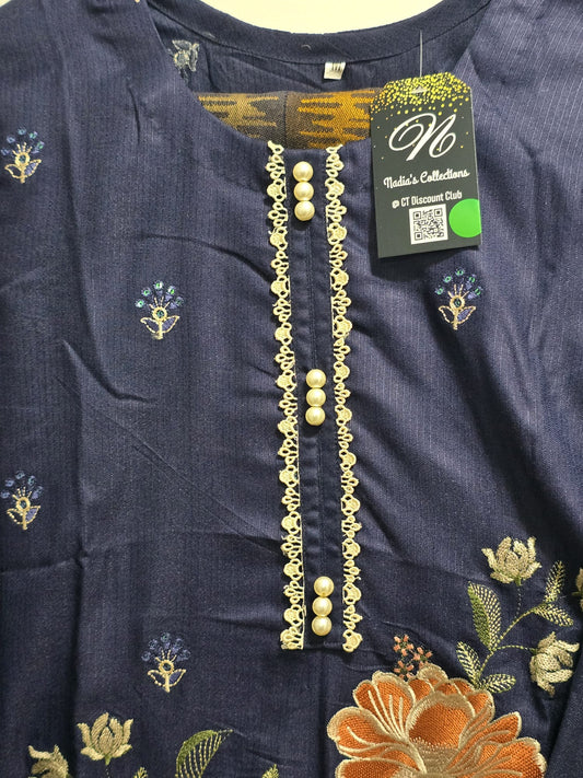 Peachwool Embroidered Suit With Pashmina Kashmiri Shawl