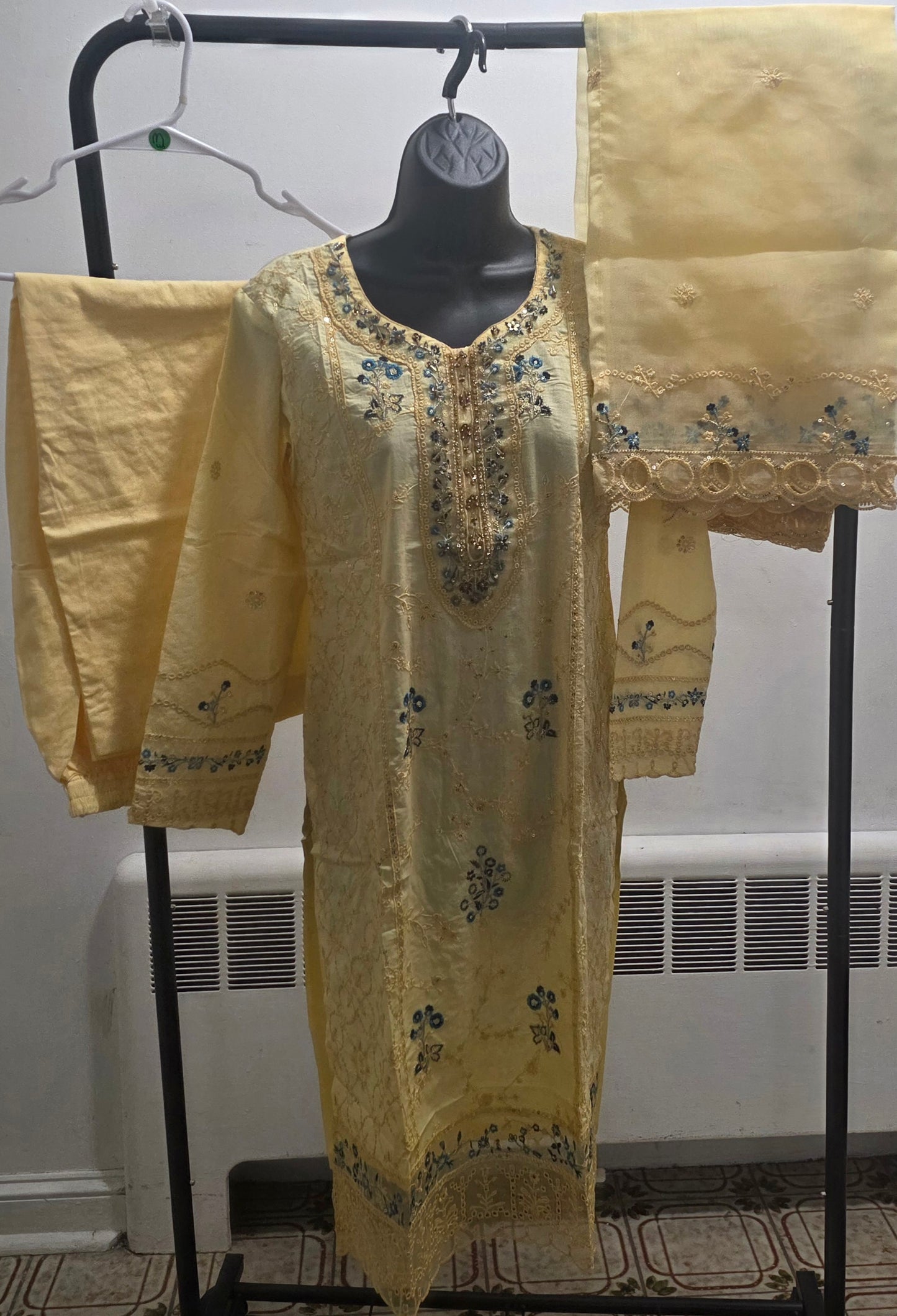 Cotton Embroidered 3pc Suit