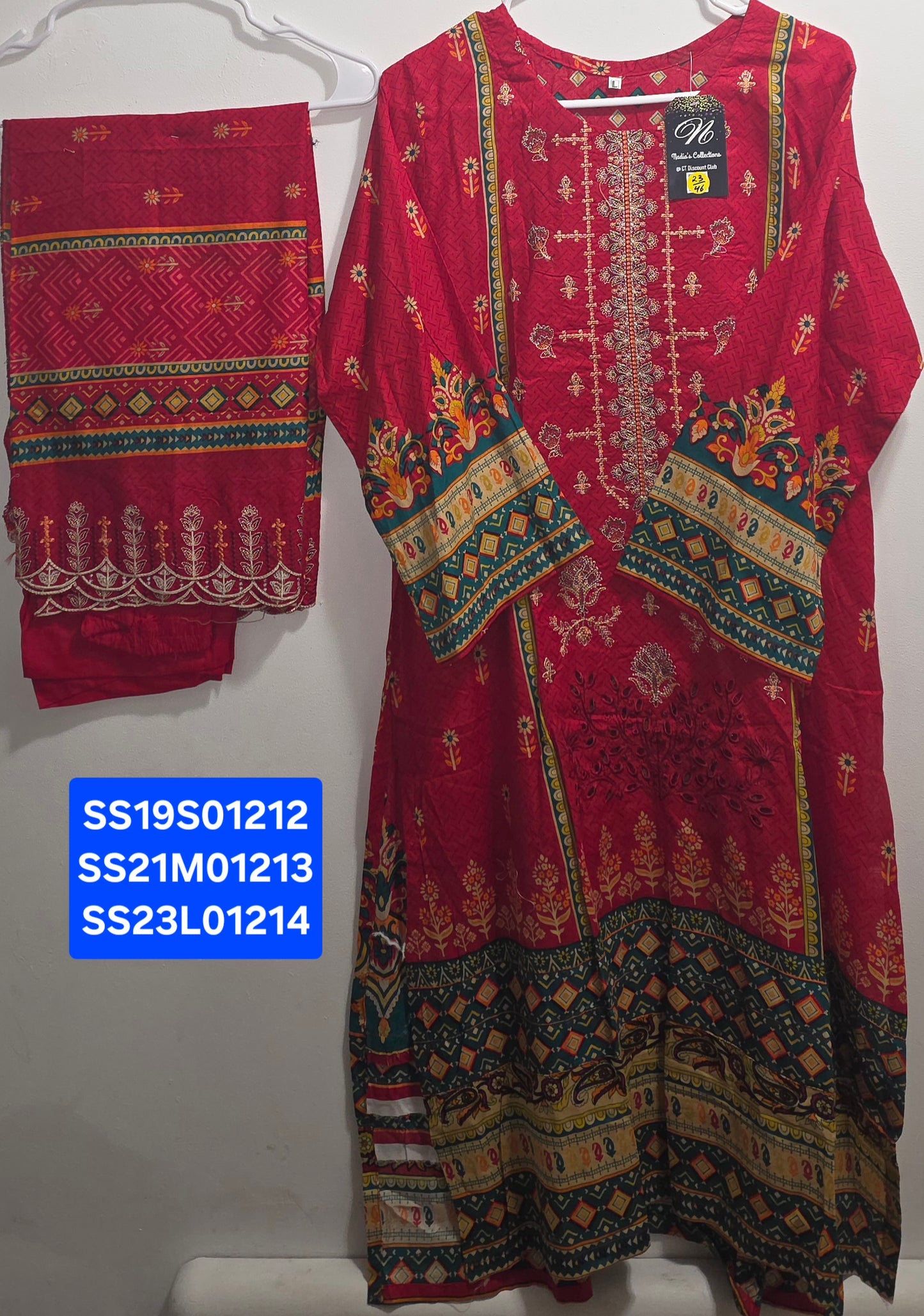 Lawn 3pc Suit with Lawn Cutwork Dupatta