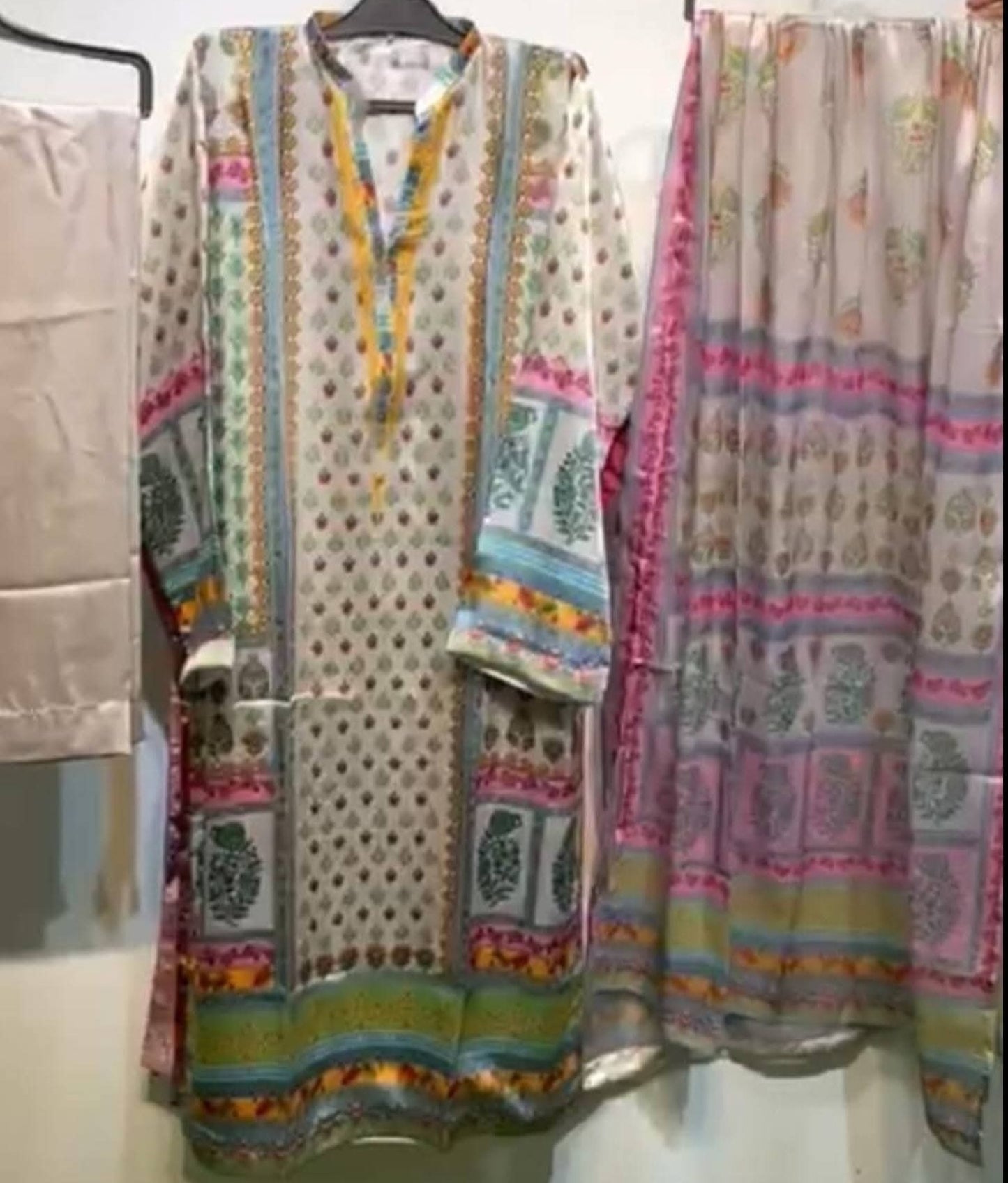 Digital Printed Silk 3-PC Smart-Stitched Palazzo Suits