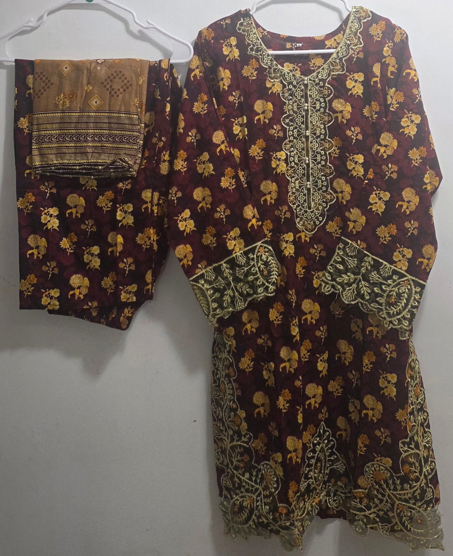 Lawn 3pc Suit with Patchwork