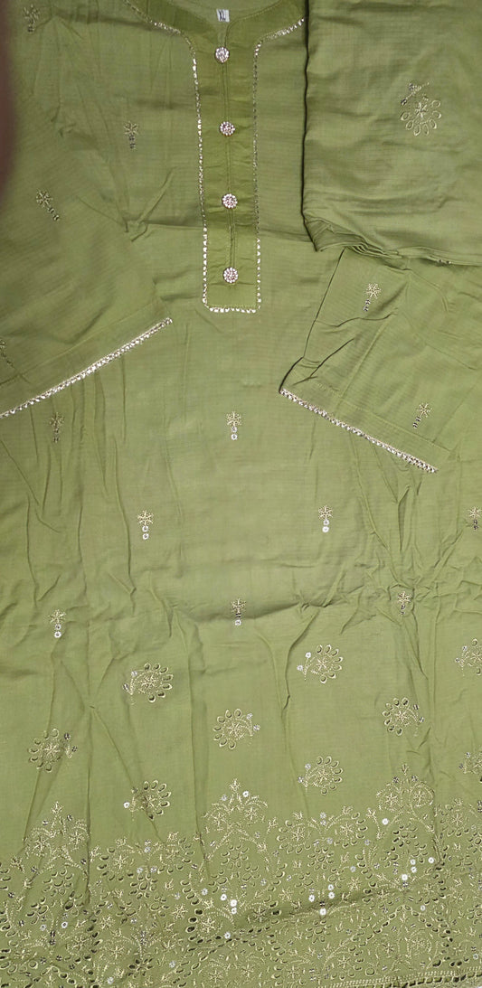 Embroidered Doria Linen 3pc Suit