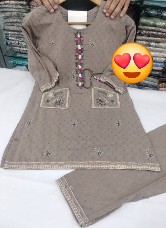 Girls Embroidered Suit