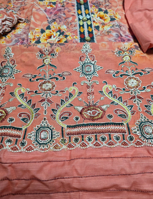 Embroidered Khaddar Cutwork 3pc Suit