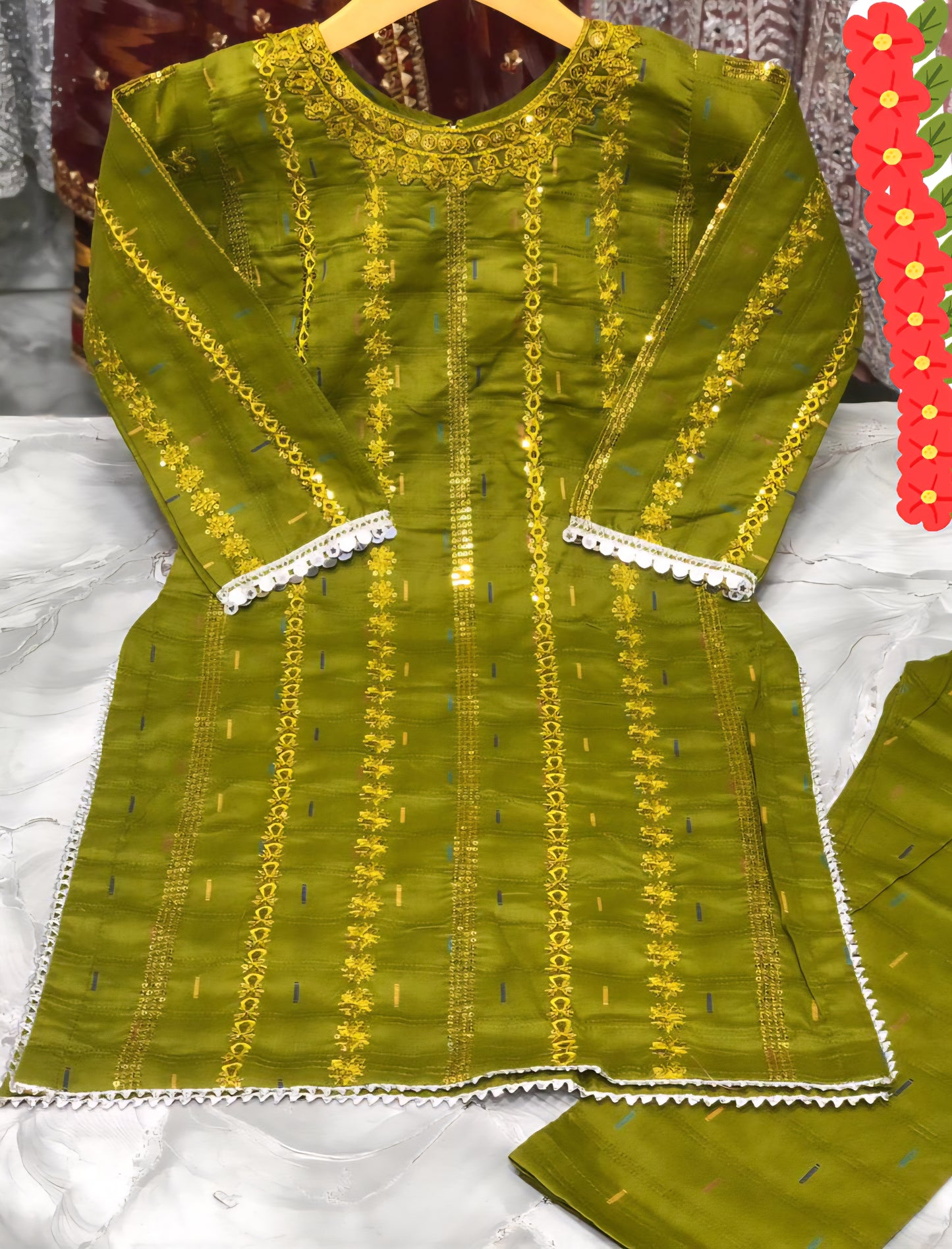 Girls Embroidered Suit