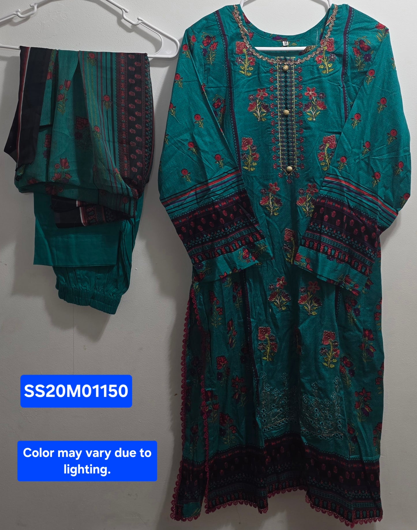Lawn 3pc Suit with Chiffon Dupatta