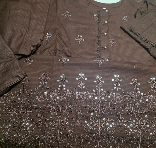 Embroidered Doria Linen 3pc Suit