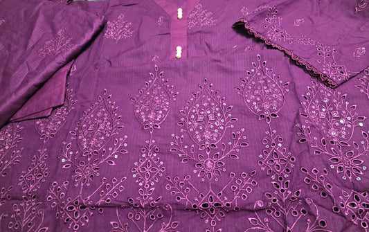 Embroidered Doria Linen 3pc Suit