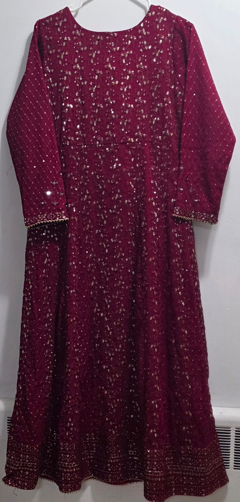 Chiffon Embroidered 3pc Maxi Suit