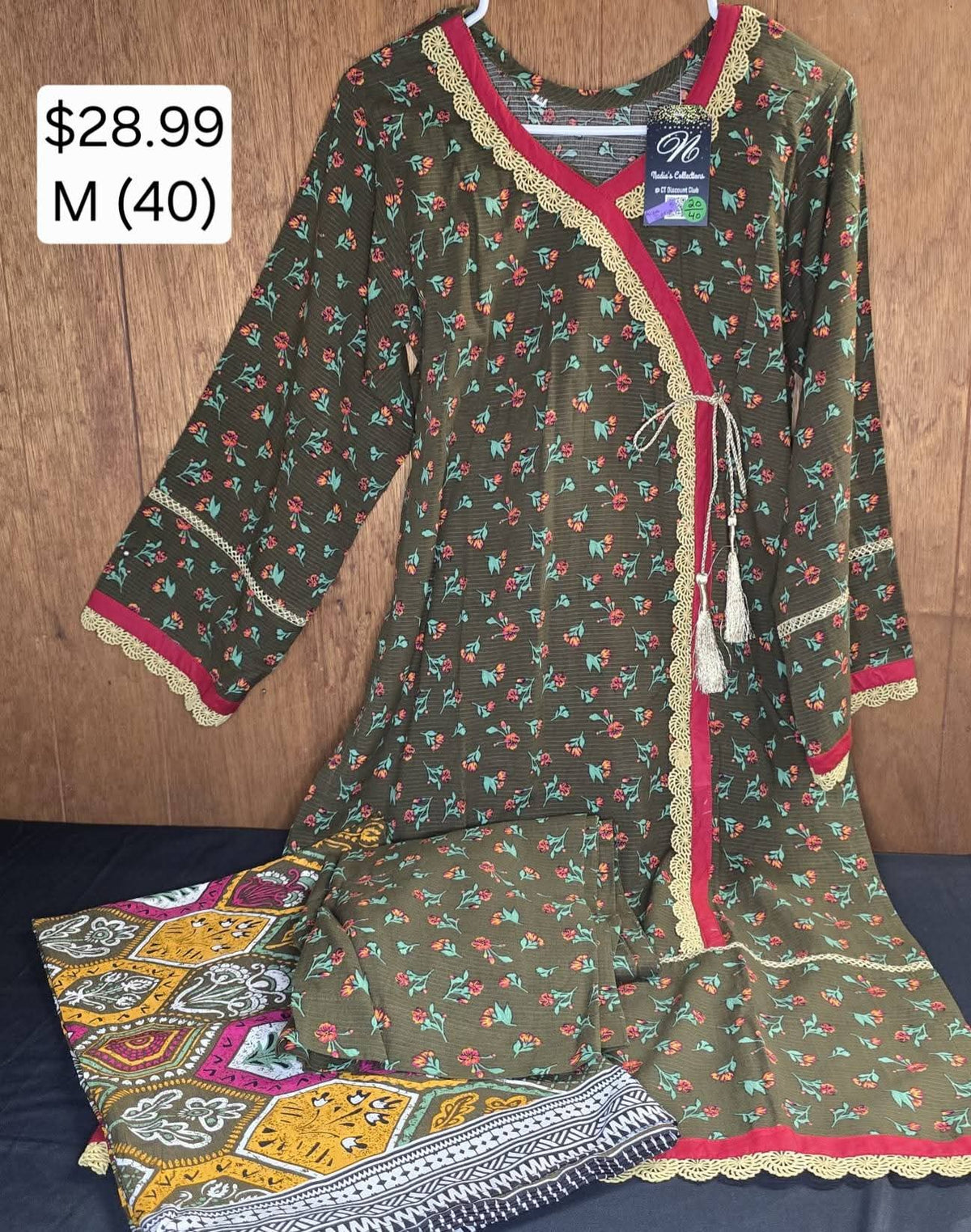Bana Dora Linen 3pc Agrakha Style Suit