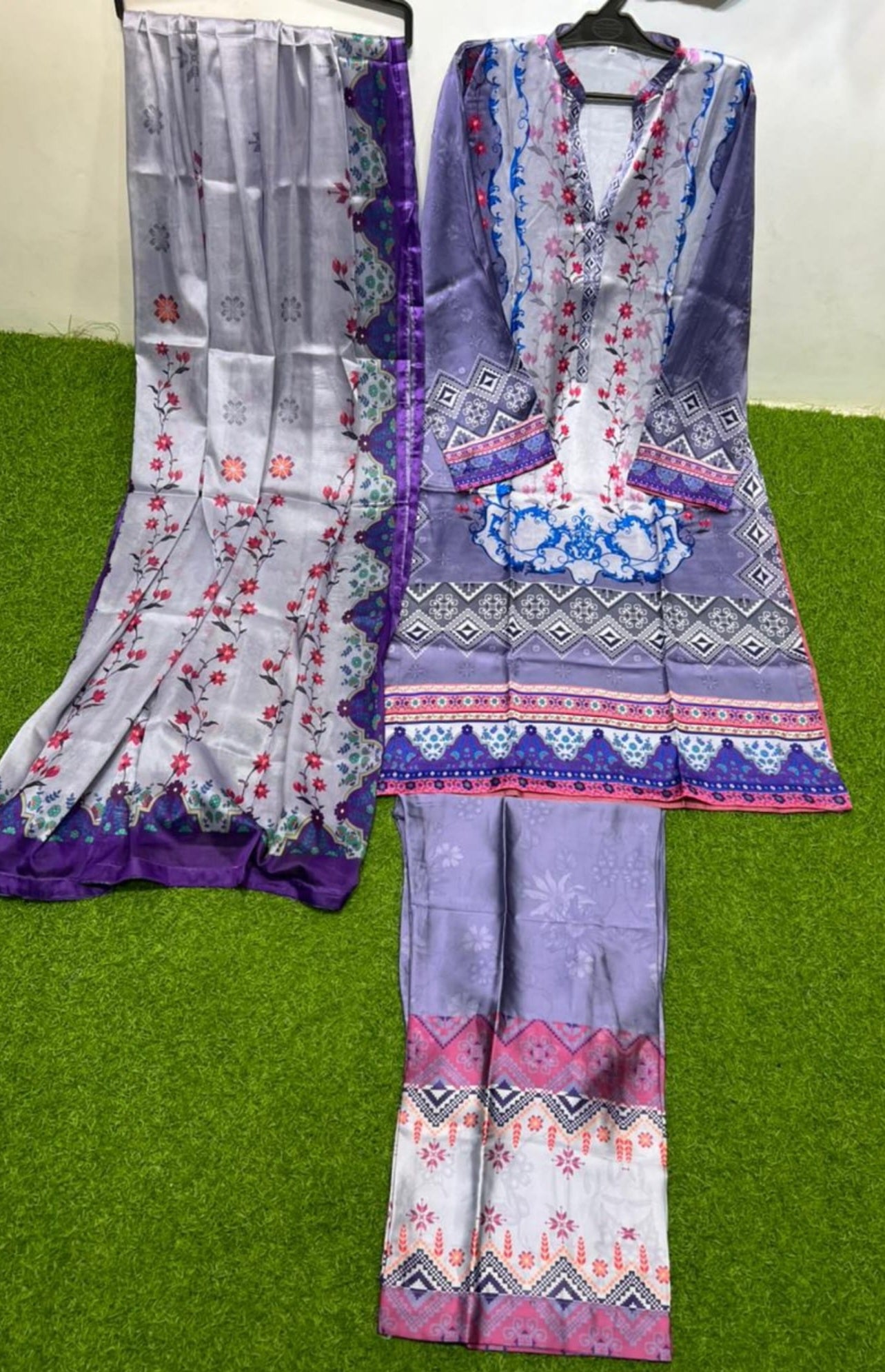Digital Printed Silk 3-PC Suit