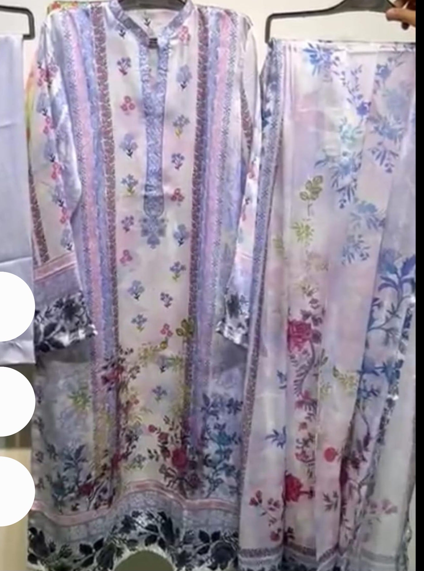 Digital Printed Silk 3-PC Smart-Stitched Palazzo Suits