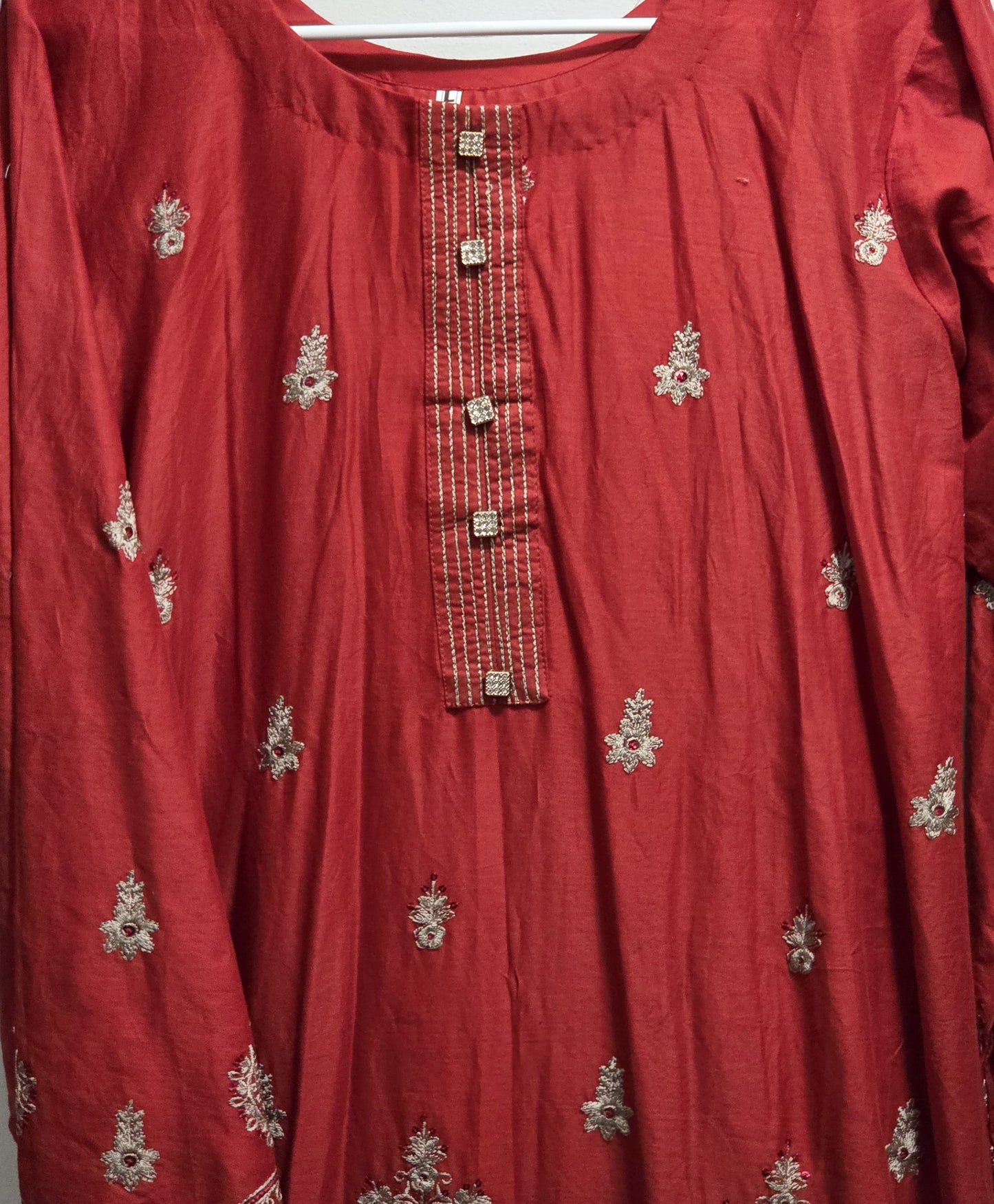 Cotton Embroidered 3pc Suit