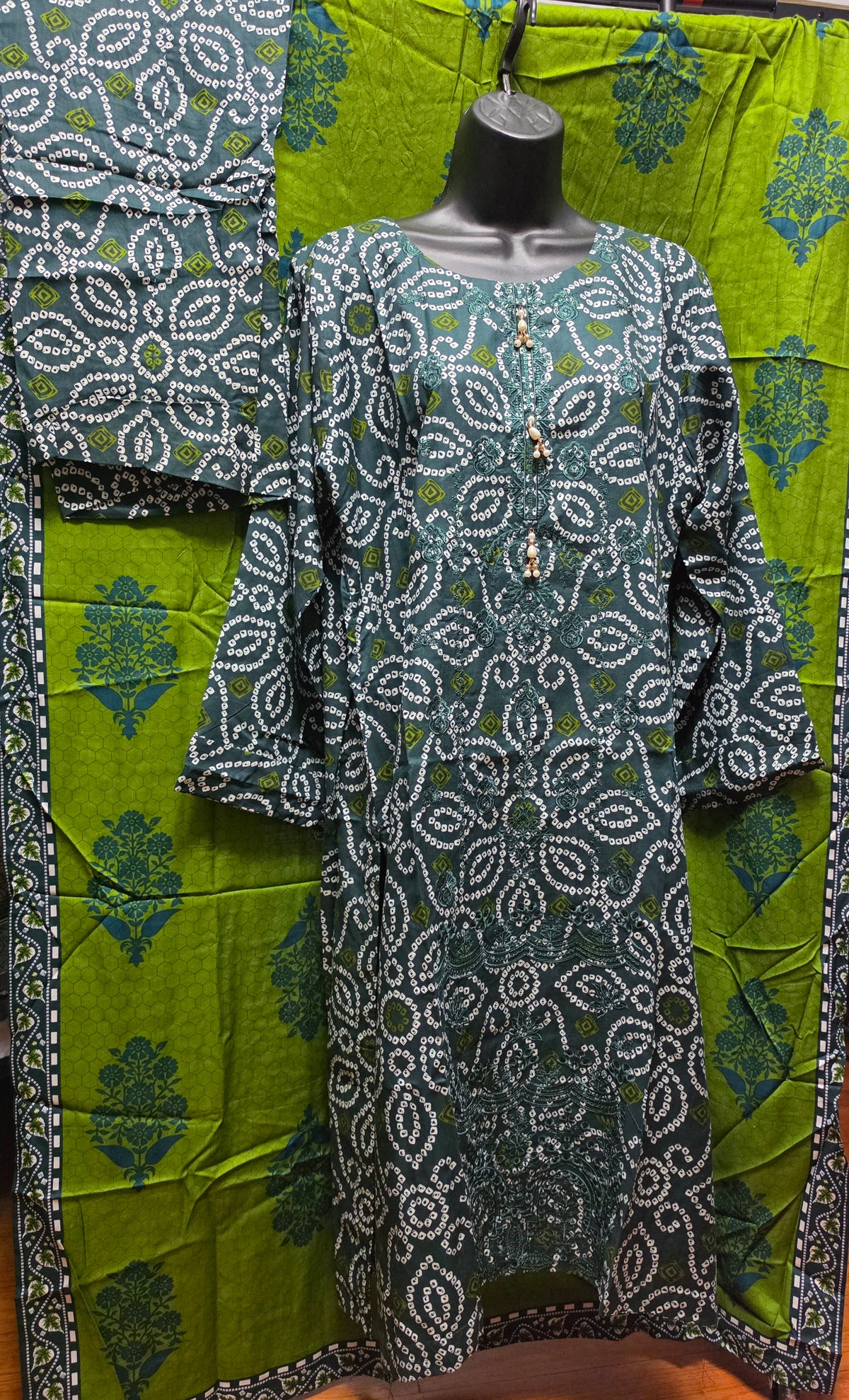 Linen Embroidered 3pc Suit