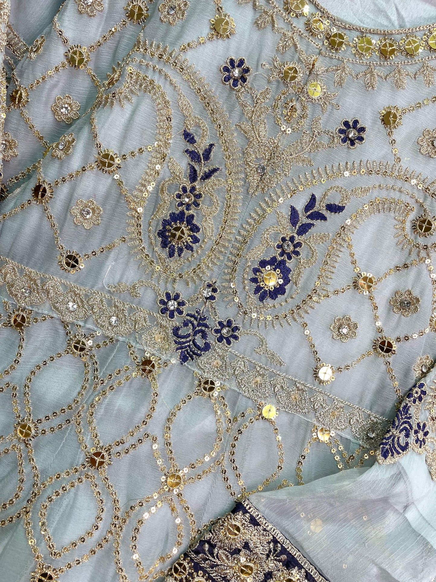 Chiffon Embroidered 3pc Maxi Suit