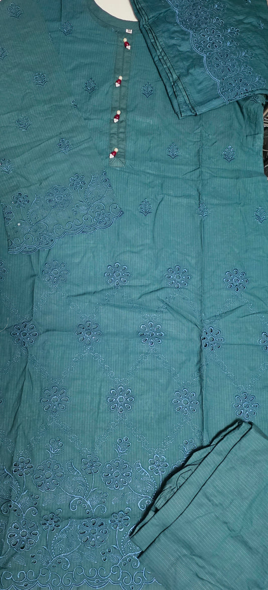 Embroidered Doria Linen 3pc Suit