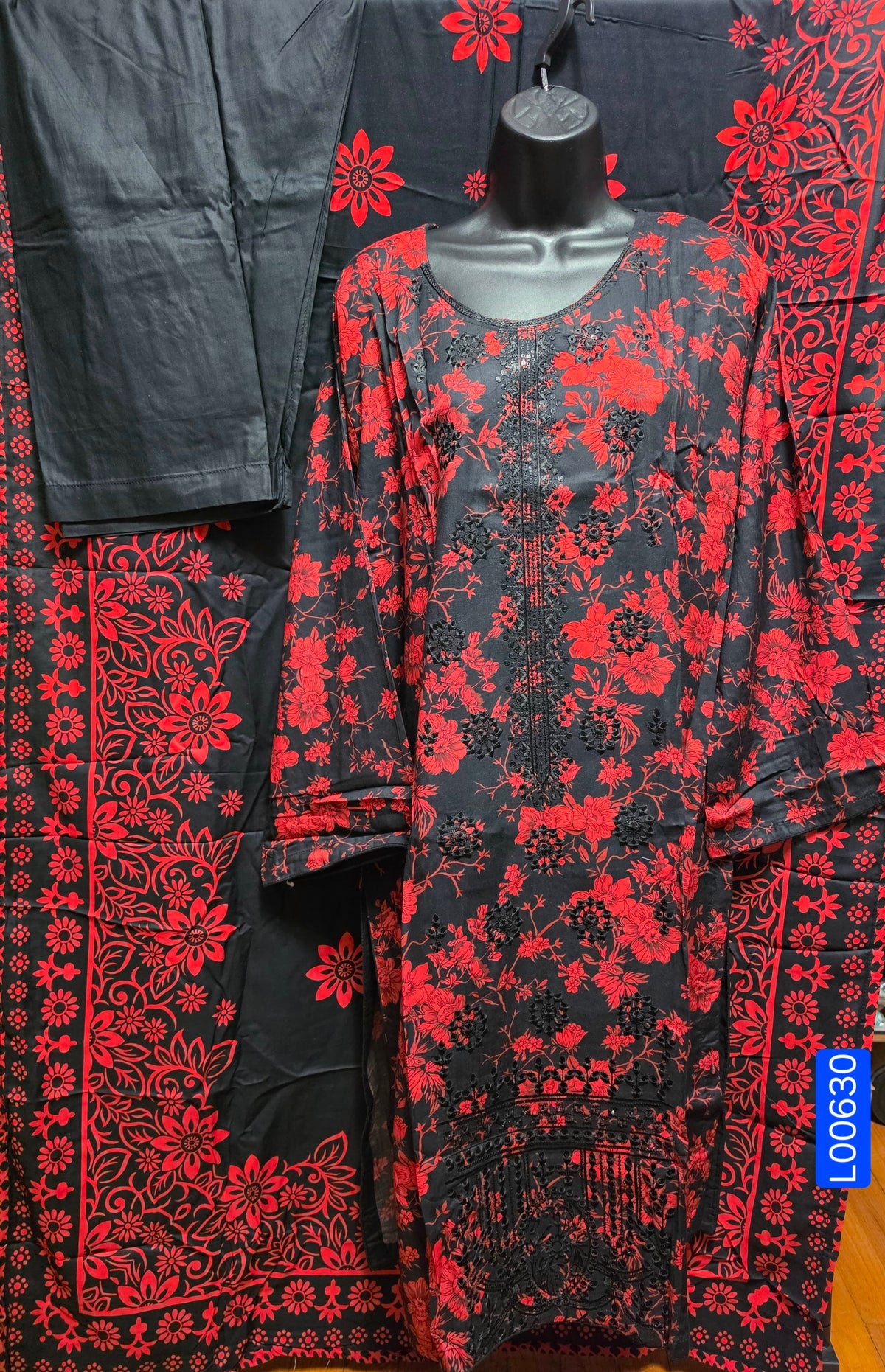 Linen Embroidered 3pc Suit