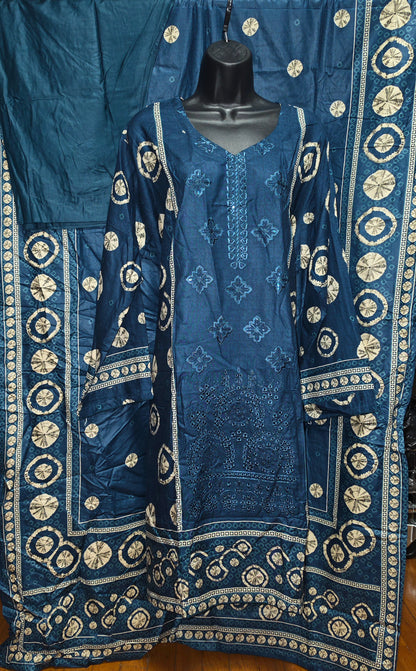 Linen Embroidered 3pc Suit