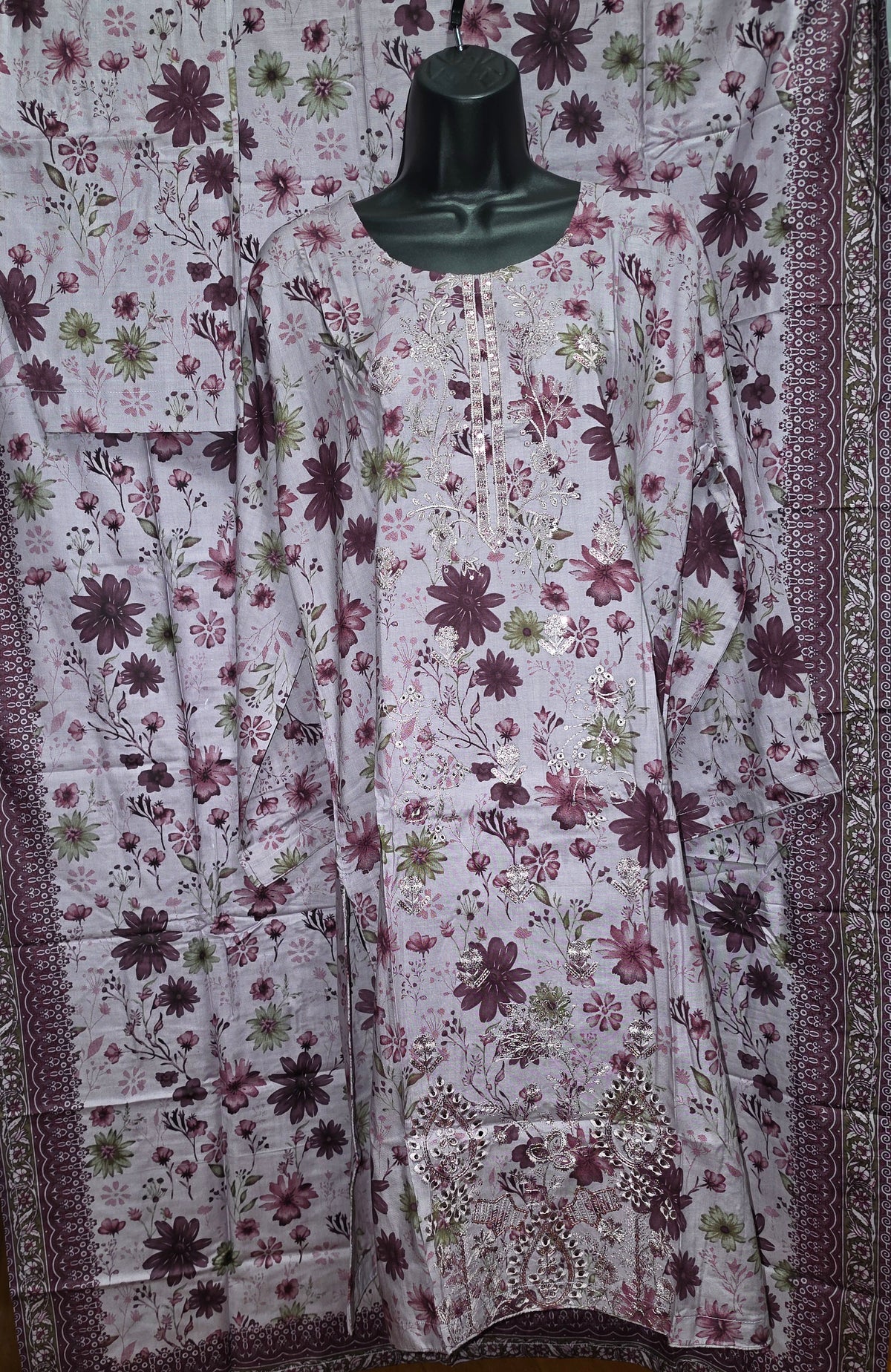 Linen Embroidered 3pc Suit