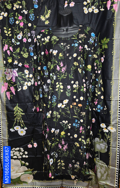Linen Embroidered 3pc Suit