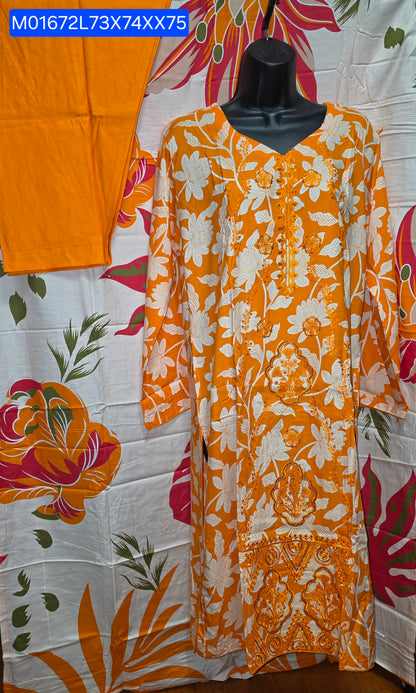 Linen Embroidered 3pc Suit