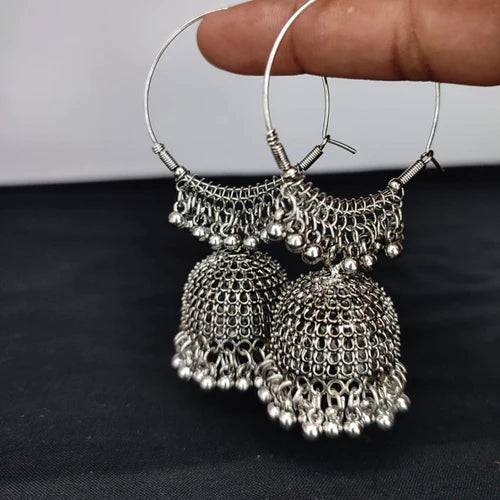 Silver Plated Jhumki Earings