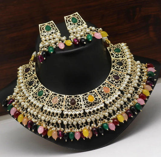 Multicolor Kundan Necklace Set