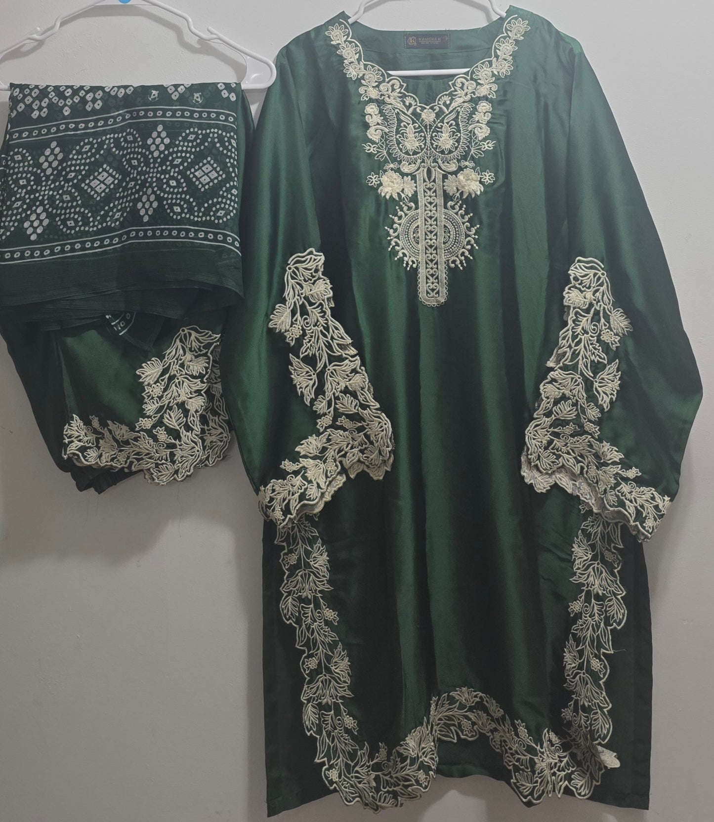 Silk 3pc Embroidered Suit