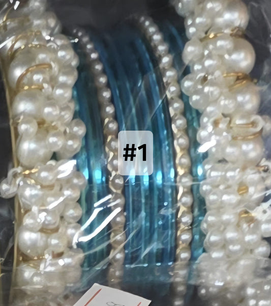 Pearl Kara Bangle Set (Size 2.8)