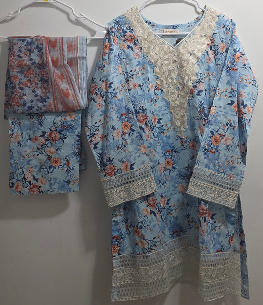 Farshi Shalwar Suit Embroidered 3pc