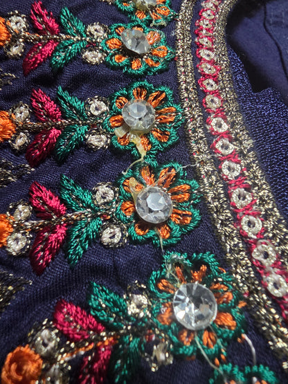 Girls Linen Embroidered Suit (9-10yrs)