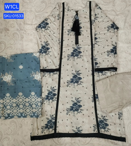 Nishat Self Jacquard Linen 3pc suit