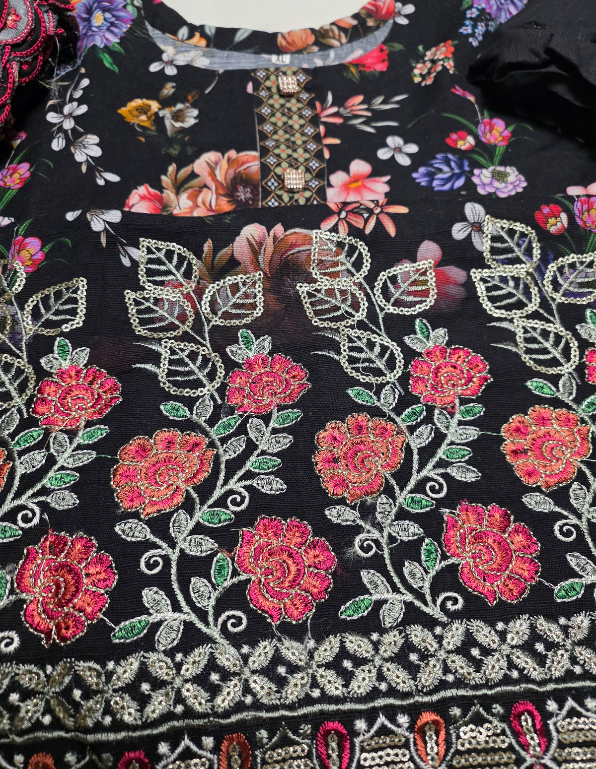 Embroidered Khaddar Cutwork 3pc Suit