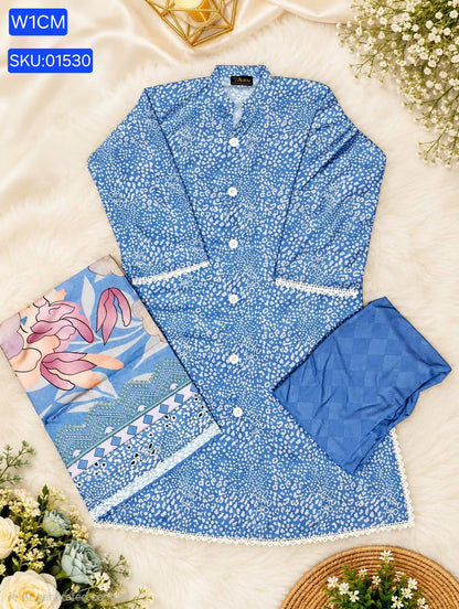 Nishat Self Jacquard Linen 3pc suit