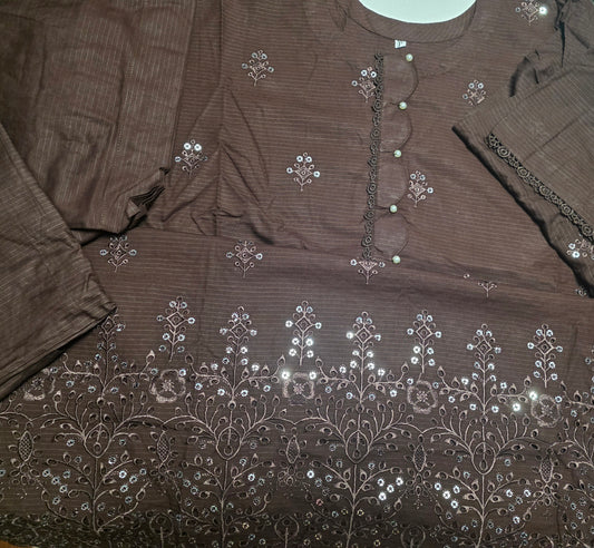 Embroidered Doria Linen 3pc Suit