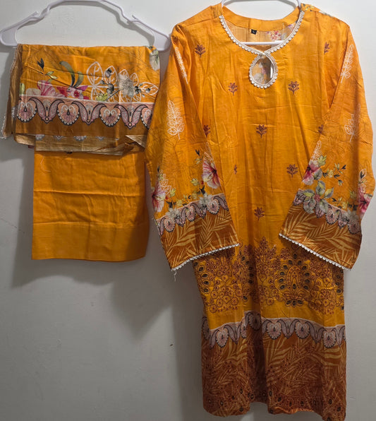 Farshi Shalwar Suit Embroidered Lawn 3pc