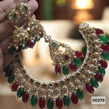 Necklace Set with Jhumkas & Tikka