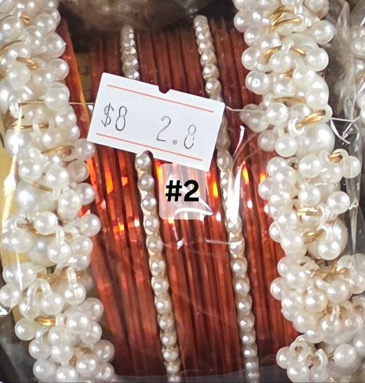 Pearl Kara Bangle Set (Size 2.8)