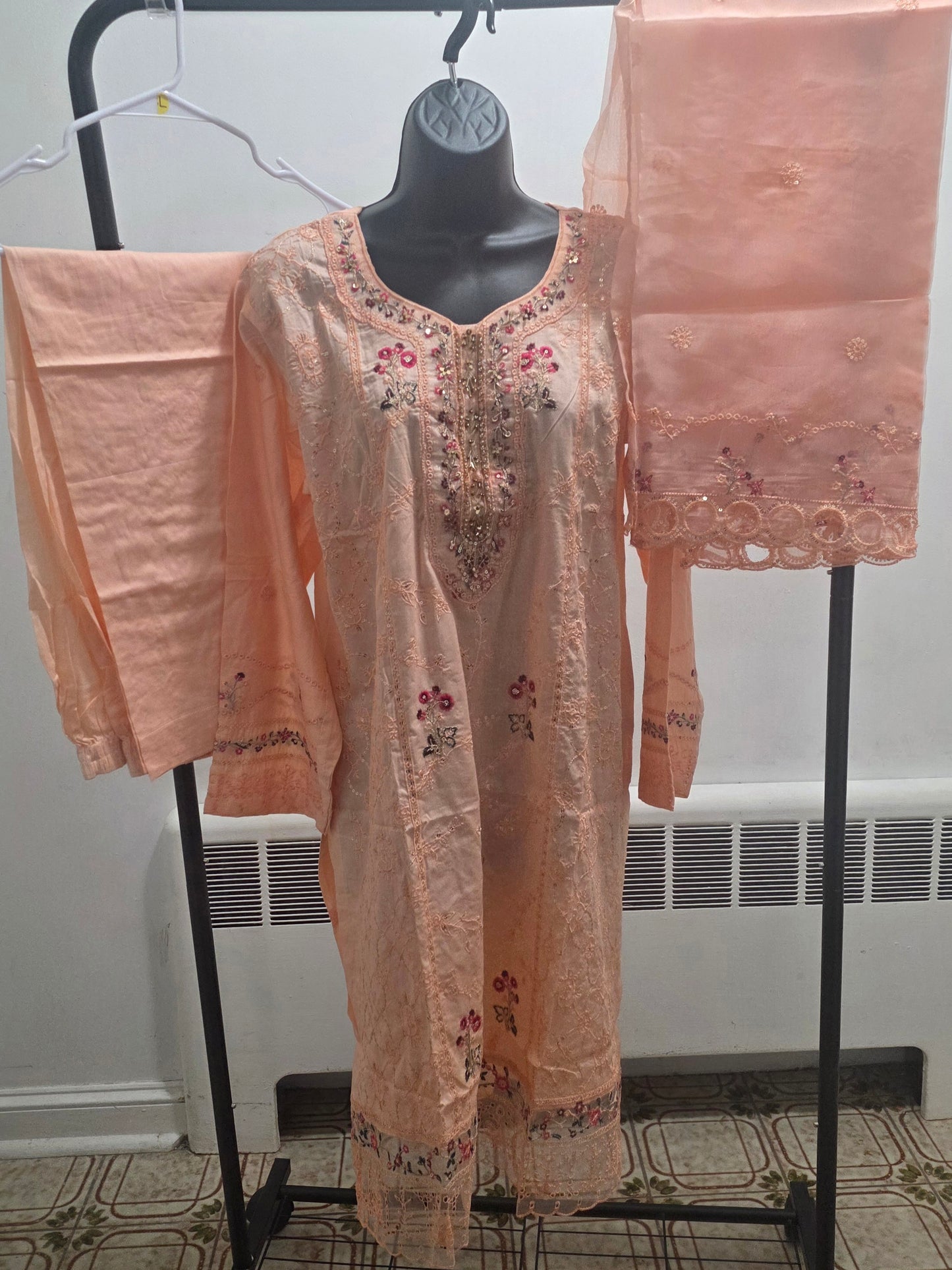 Cotton Embroidered 3pc Suit
