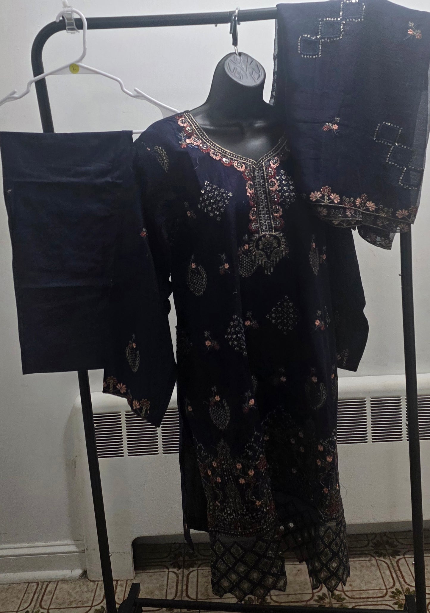 Cotton Embroidered 3pc Suit