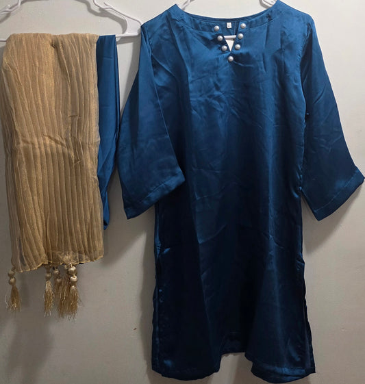 Farshi Shalwar Suit Silk 3pc