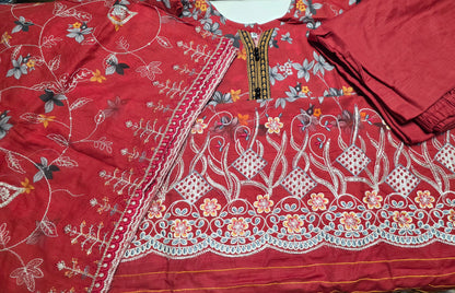 Embroidered Khaddar Cutwork 3pc Suit
